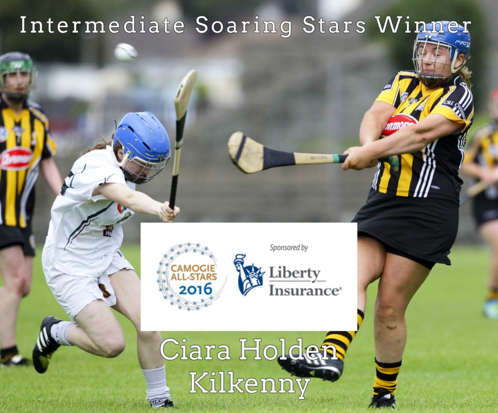 Intermediate Rising Star winner Ciara Holden of Kilkenny. Photo: Camogie Association
