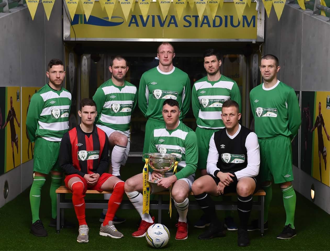 Players, including representatives of Evergreen FC, involved in the run in to the 2017 FAI Junior Cup Final