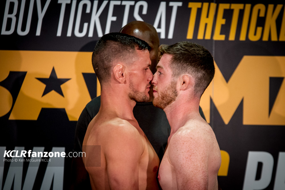 Headliners Shay Walsh and Alan Philpott compete for the vacant World Bantamweight Title. Photo: Ken McGuire/KCLR
